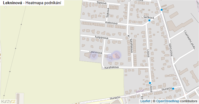 Leknínová - mapa podnikání