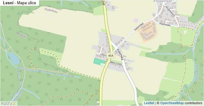Lesní - mapa ulice