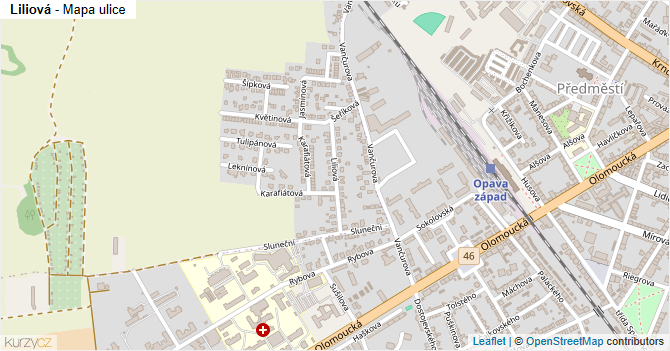 Liliová - mapa ulice