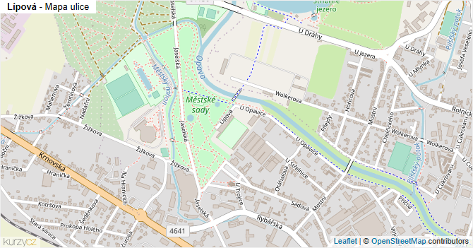 Lípová - mapa ulice