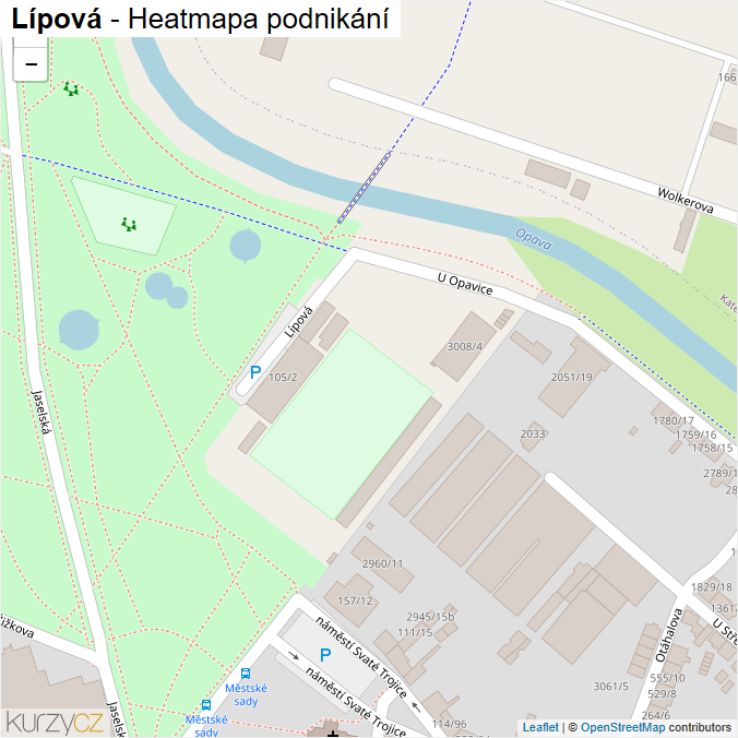 Mapa Lípová - Firmy v ulici.