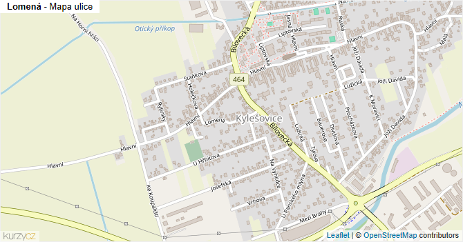 Lomená - mapa ulice