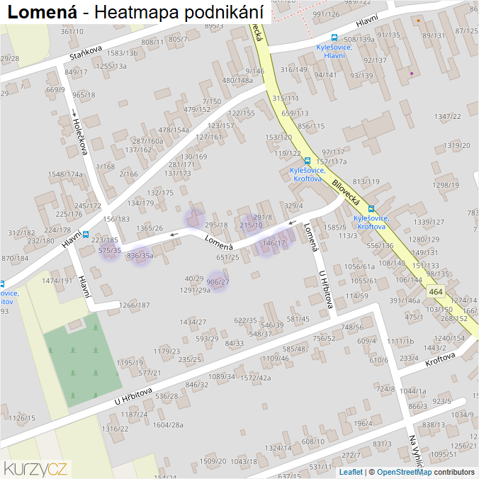 Mapa Lomená - Firmy v ulici.