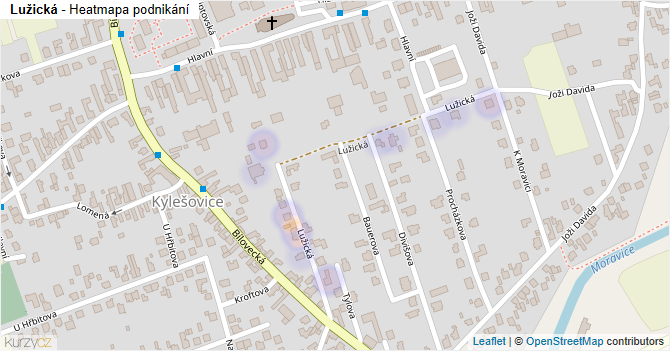 Lužická - mapa podnikání