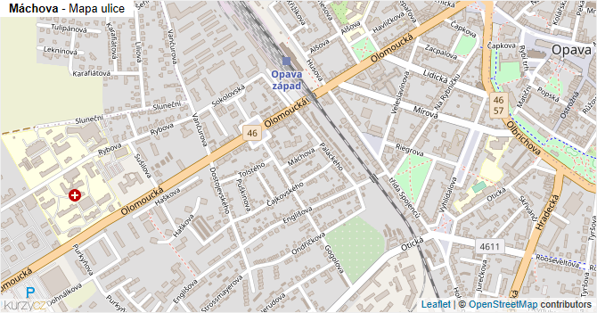 Máchova - mapa ulice
