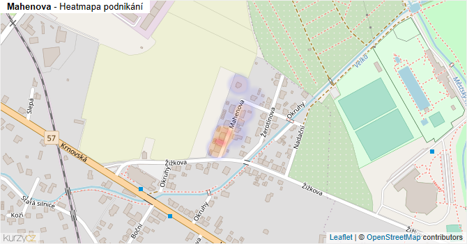 Mahenova - mapa podnikání