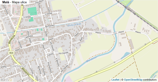 Malá - mapa ulice