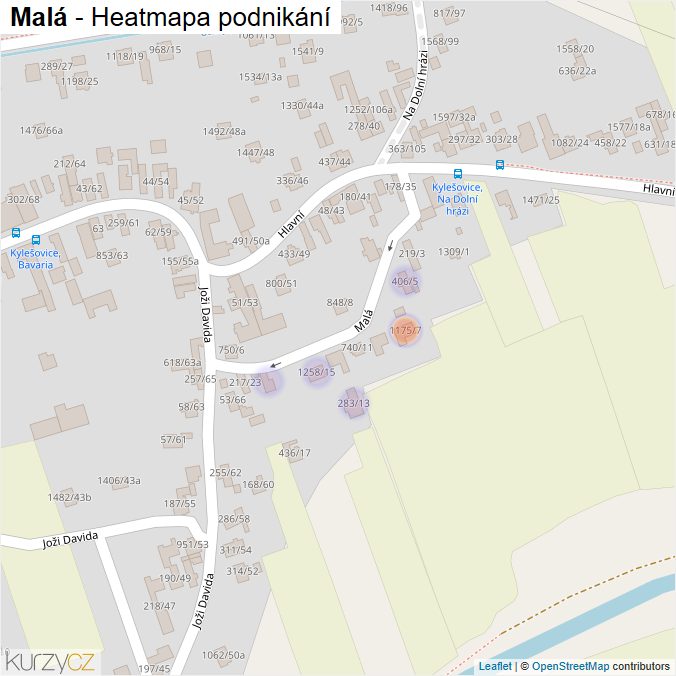 Mapa Malá - Firmy v ulici.