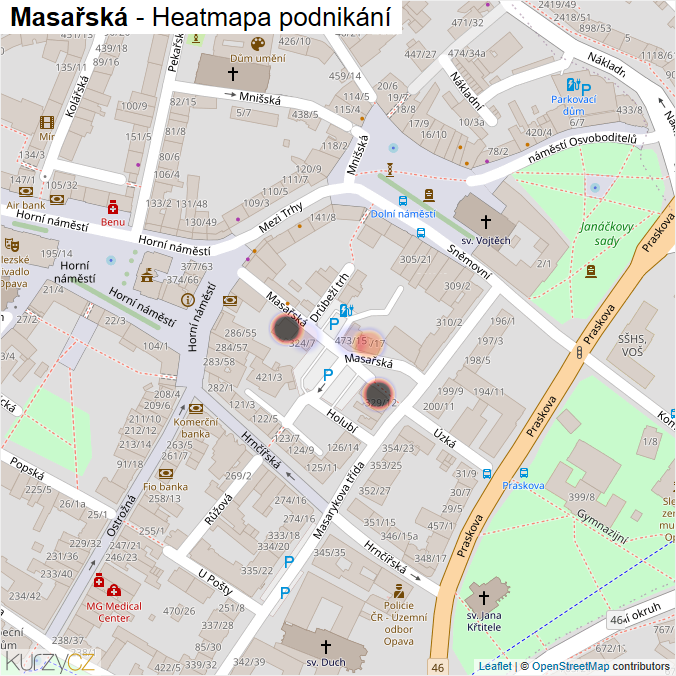 Mapa Masařská - Firmy v ulici.