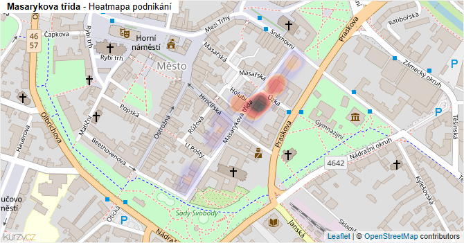 Masarykova třída - mapa podnikání