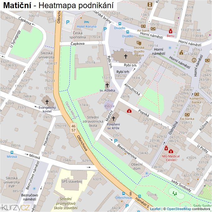 Mapa Matiční - Firmy v ulici.