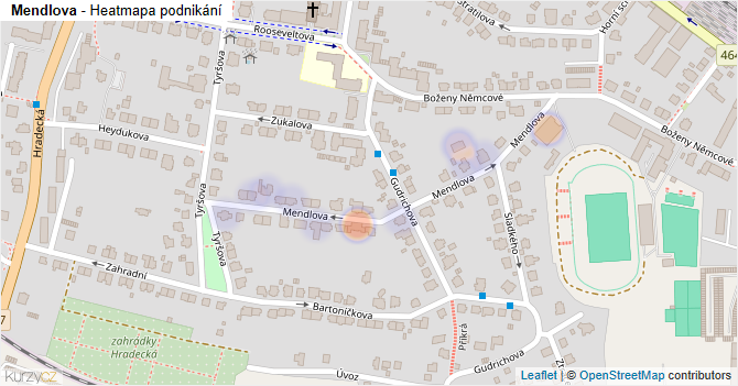 Mendlova - mapa podnikání