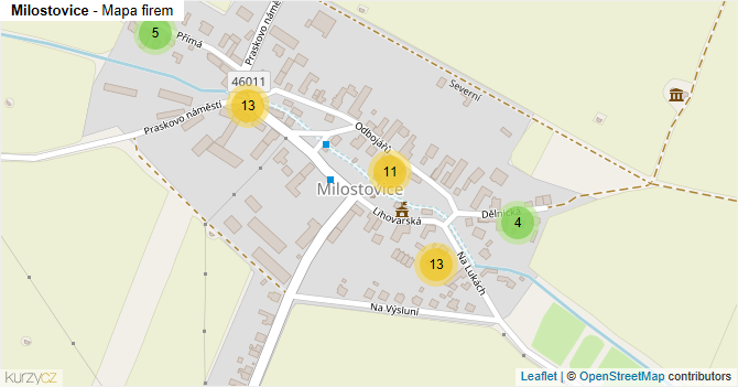 Milostovice - mapa firem