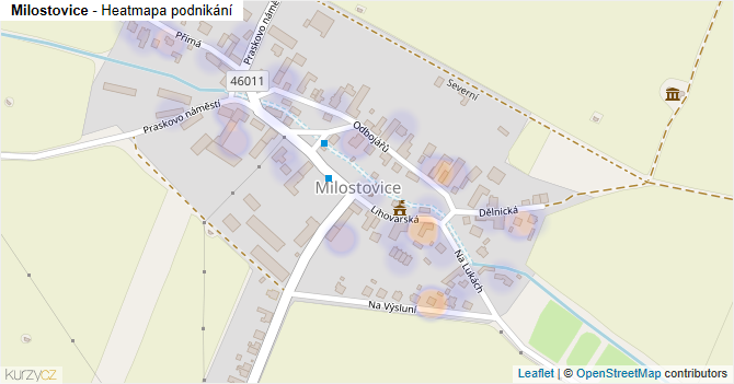 Milostovice - mapa podnikání