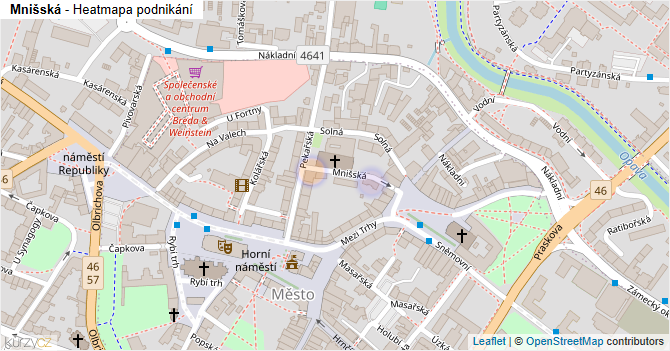 Mnišská - mapa podnikání