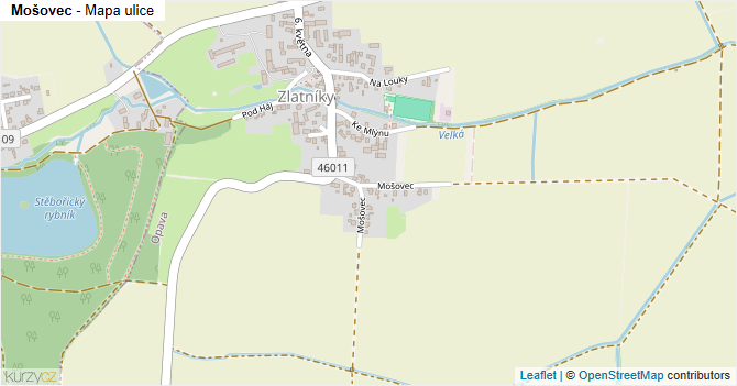 Mošovec - mapa ulice