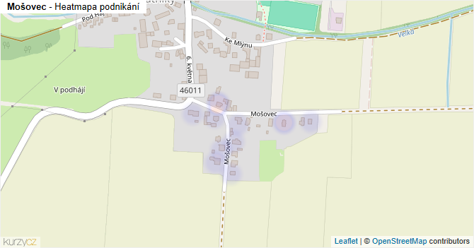 Mošovec - mapa podnikání