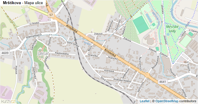 Mrštíkova - mapa ulice