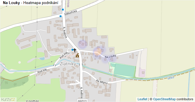 Na Louky - mapa podnikání
