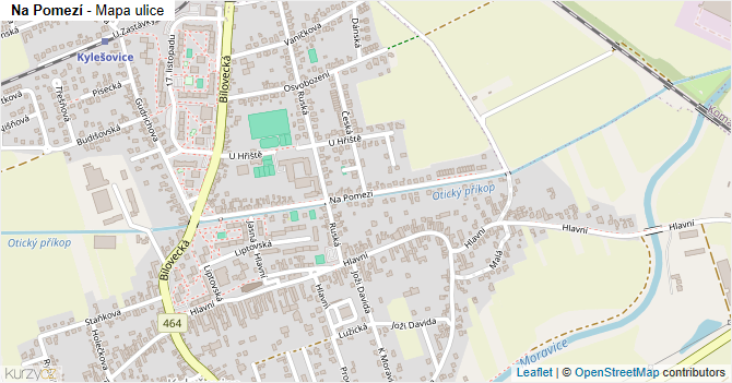 Na Pomezí - mapa ulice