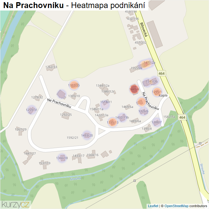 Mapa Na Prachovníku - Firmy v ulici.