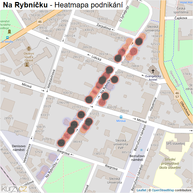 Mapa Na Rybníčku - Firmy v ulici.