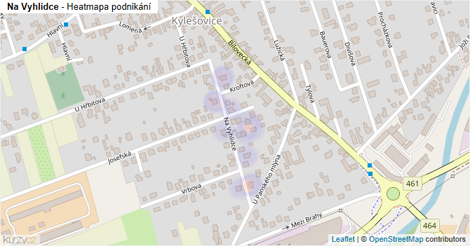 Na Vyhlídce - mapa podnikání