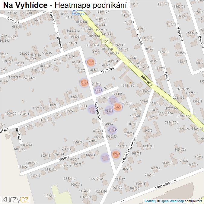 Mapa Na Vyhlídce - Firmy v ulici.