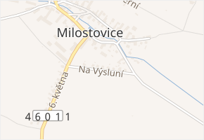 Na Výsluní v obci Opava - mapa ulice
