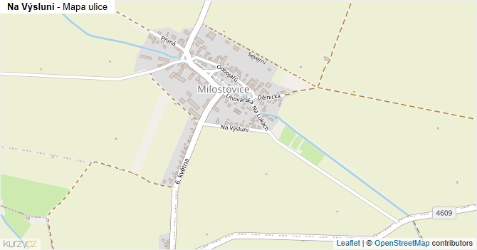 Na Výsluní - mapa ulice