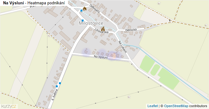Na Výsluní - mapa podnikání