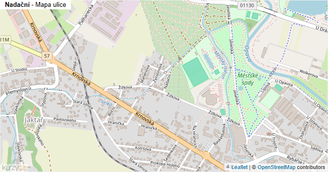 Nadační - mapa ulice