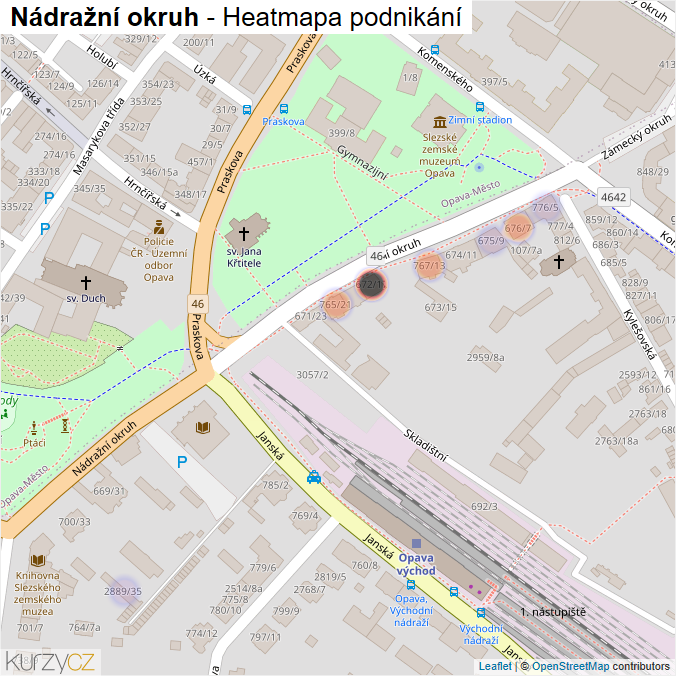 Mapa Nádražní okruh - Firmy v ulici.