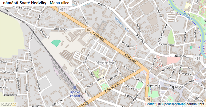 náměstí Svaté Hedviky - mapa ulice