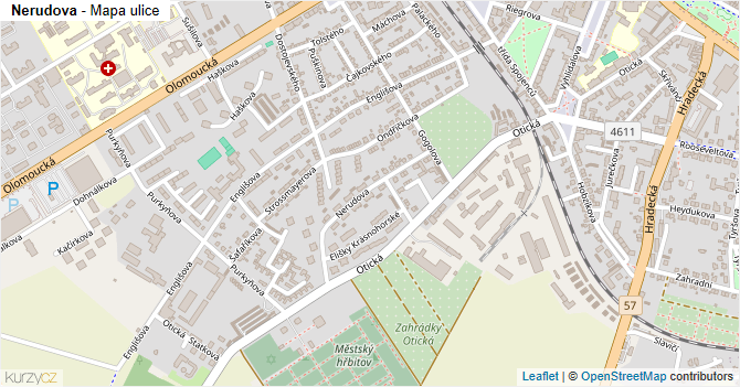 Nerudova - mapa ulice