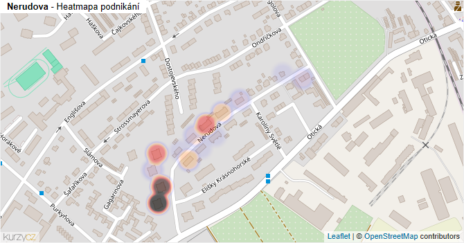 Nerudova - mapa podnikání