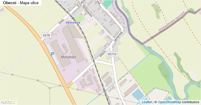 Obecní - mapa ulice