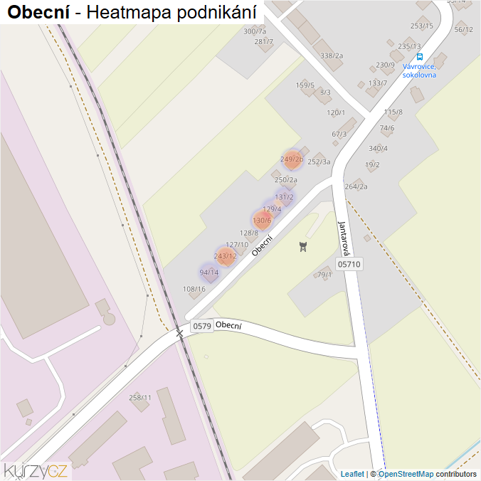 Mapa Obecní - Firmy v ulici.