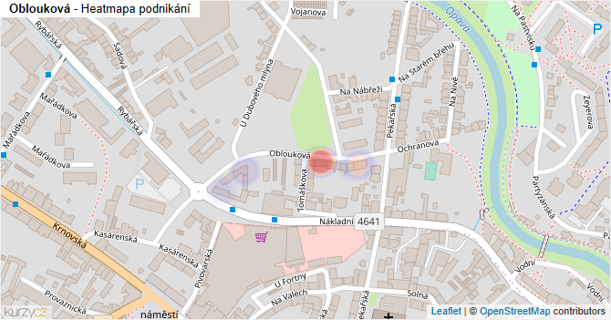 Oblouková - mapa podnikání