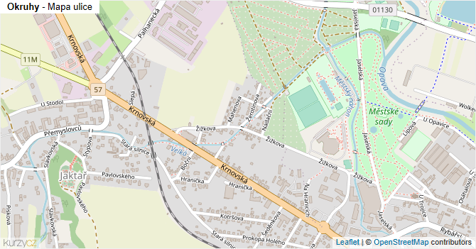 Okruhy - mapa ulice