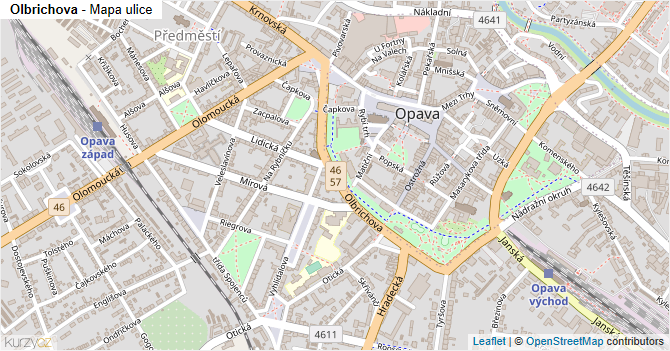 Olbrichova - mapa ulice