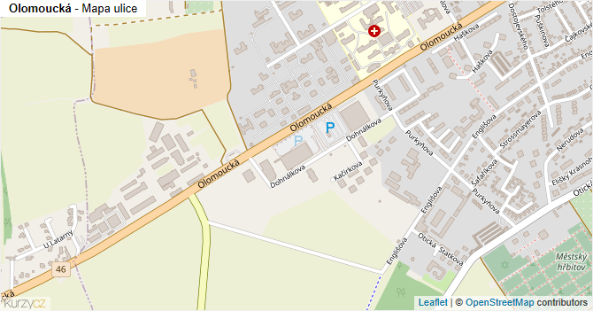 Olomoucká - mapa ulice