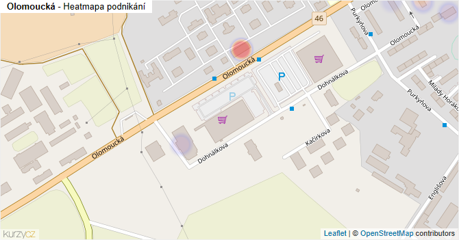Olomoucká - mapa podnikání