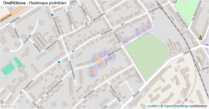 Ondříčkova - mapa podnikání