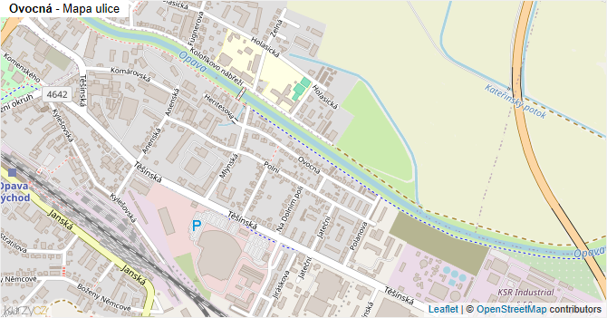 Ovocná - mapa ulice