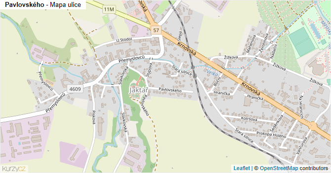 Pavlovského - mapa ulice