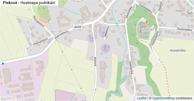 Písková - mapa podnikání