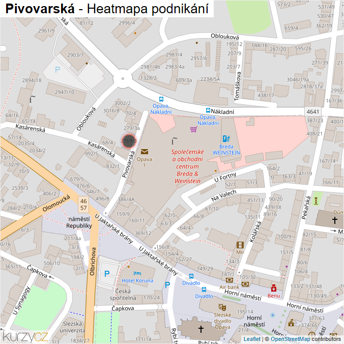 Mapa Pivovarská - Firmy v ulici.
