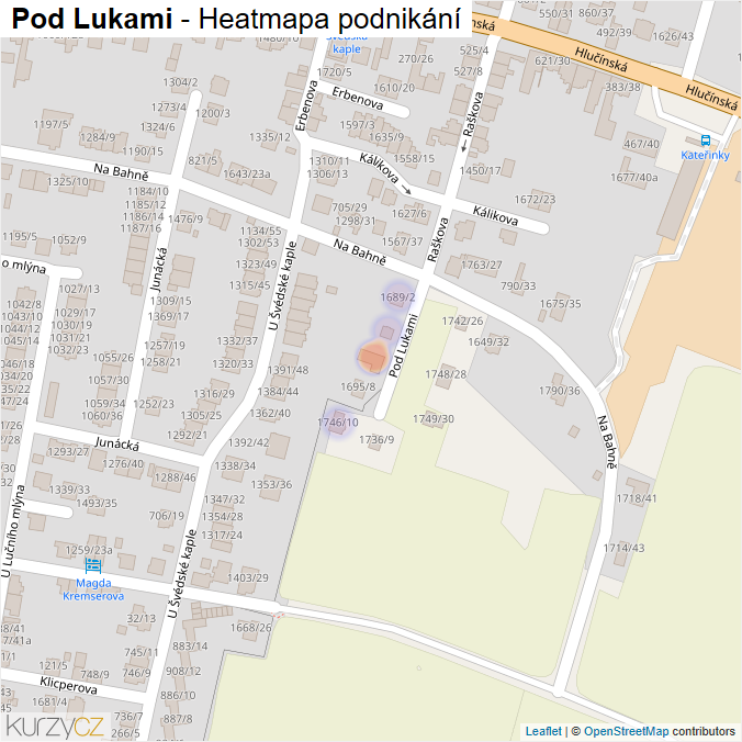 Mapa Pod Lukami - Firmy v ulici.
