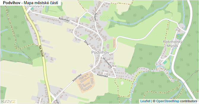 Podvihov - mapa městské části